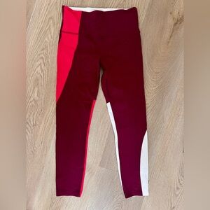 Athleta Women’s Maroon, Red and White Leggings